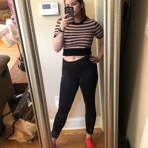 Striped woven crop top